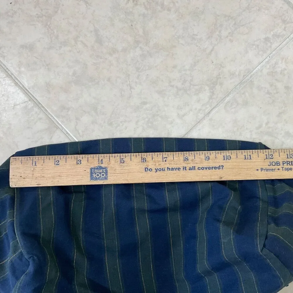 Longaberger Ruffled Tartan blue/ grn Basket Liner Cotton 12”x 6”x 5” tall USA